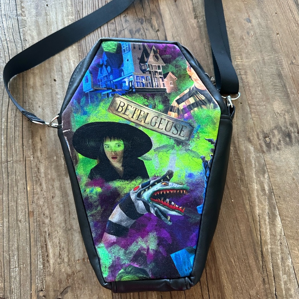 Coffin shape Beetlejuice purse